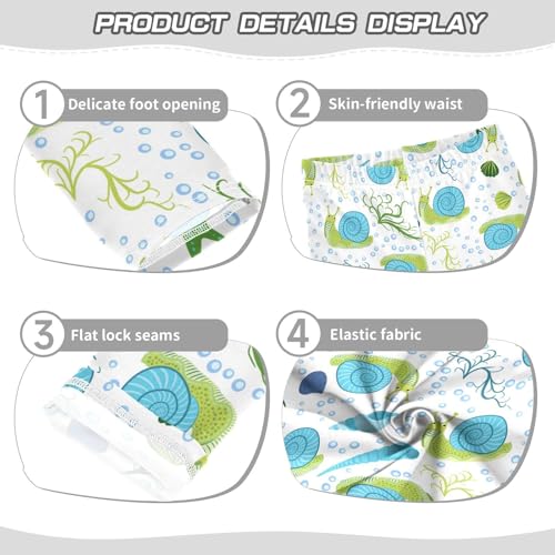 Girls' Leggings Snail Sea Inhabitant Ankle Length Printed Leggings Comfort Pants for Kids 4-10 Years4