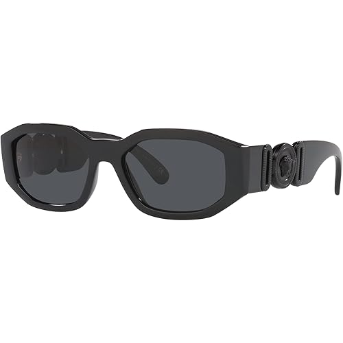 Versace Man Sunglasses Black Frame, Dark Grey Lenses, 53MM