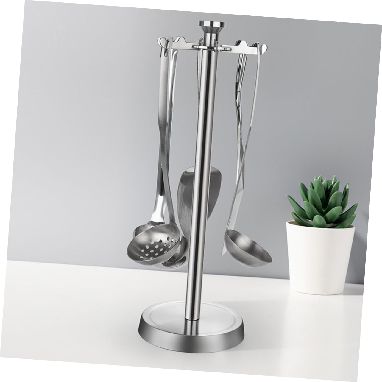 Luxshiny 1Pc Kitchen Storage Rack with Hooks Practical Organizer for Cooking Utensils for Spoon Shovel and Spatula Storage Space Saving for Tidy