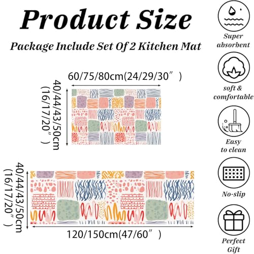 Tapetes de cocina absorbentes y antideslizantes con diseño de graffiti bohemio 3