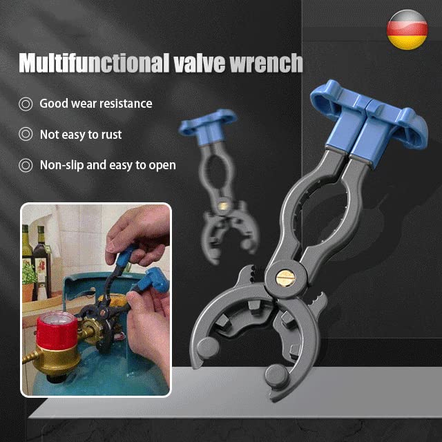 3-in-1 Multifunctional Valve Wrench – Aluminum Alloy Tool For Propane Cylinders, Bottle Caps & Walnuts, Non-Slip Grip