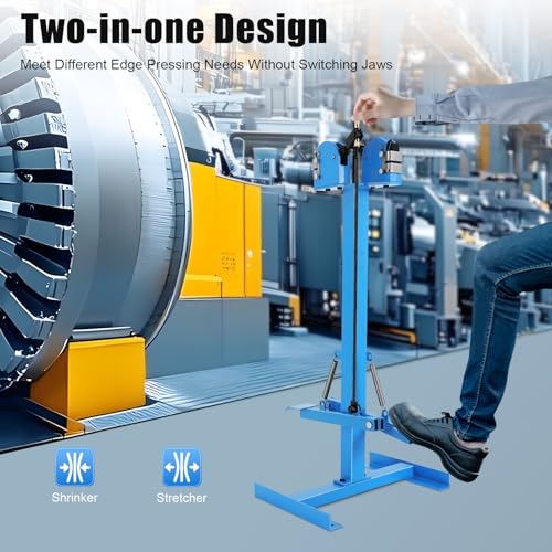 Metal Shrinker Stretcher SS-18FD Metal Forming Shrinker Stretcher Machine 2-in-1 Sheet Bending Machine with Two Foot Pedals & Two Jaws