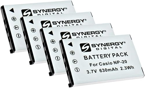 Miniatura 6 de Synergy Digital Batería para cámara digital, compatible con Casio NP20DBA, NP-20, NP20 batería para cámara digital (iones de litio, 3.7 V, 630 mAh)