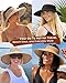 Womens Sun Visor Hats Wide Brim Straw Beach Hat UV Protection Ponytail Packable Beach Vacation Essentials Khaki