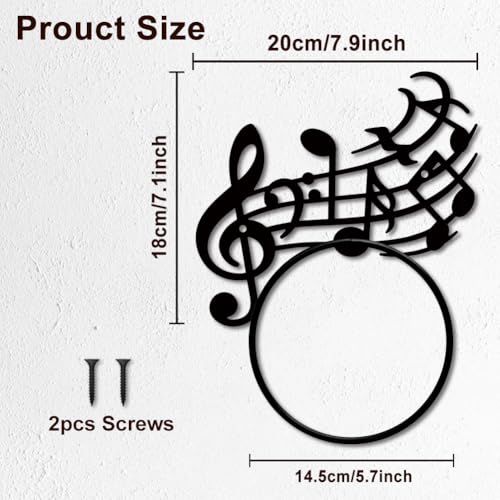 MAYJOYDIY Musical Note Towel Ring, Pentatonic Scale Metal Towel Holder, Wall Mounted for Bathroom Kitchen - Image 2