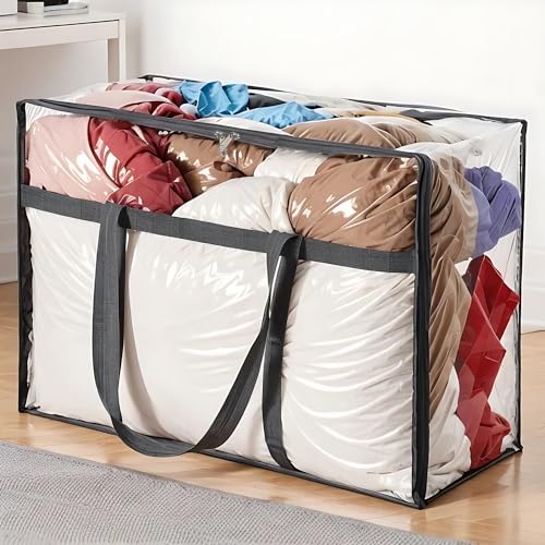 110L-Large-Capacity-Clear-Storage-Bags-with-Zipper-Comforter-storage-Blankets-Bedding-Quilts-Pillows--Plastic-Storage-Bags-for-Organizing-Seasonal-Clothes-and-Household-Items3park