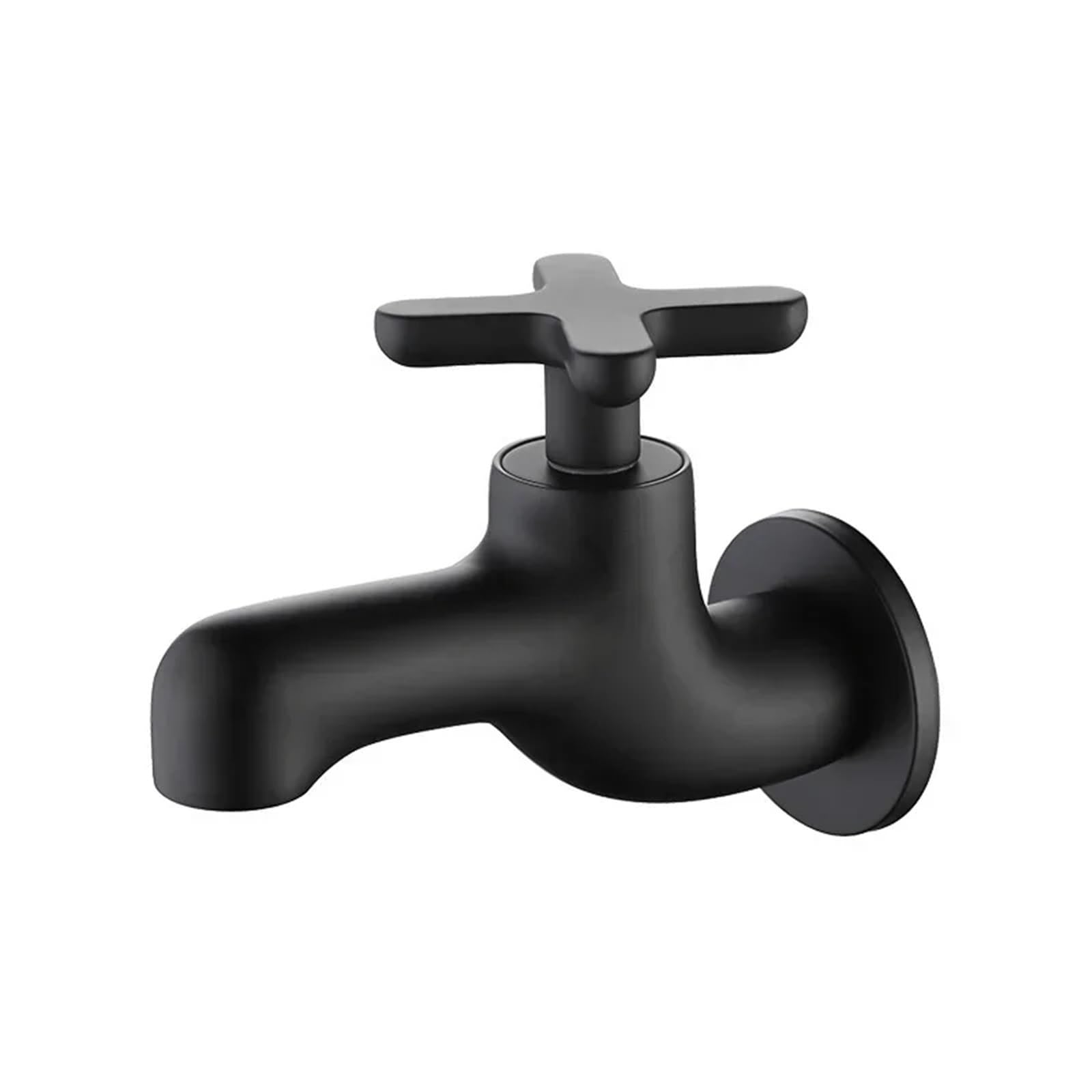 Zrhwspd Black Outside Garden Tap Mop Pool Faucet Soild Brass Gray Wall Mounted Creative Single Cold Balcony Washbasin Outdoor Garden