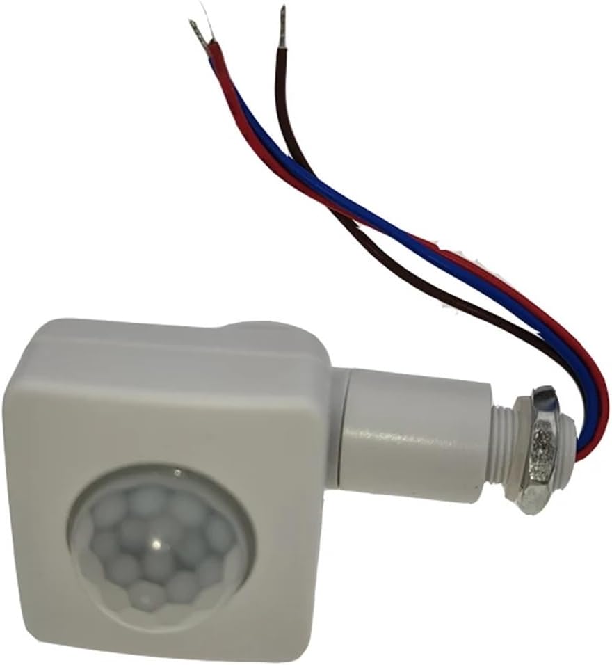 PIR Sensor 110-220V Motion Sensor 110V Motion Detector Sensor Timer 220V Automatic Infrared Outdoor Motion Sensor Light Switch(12mm White)