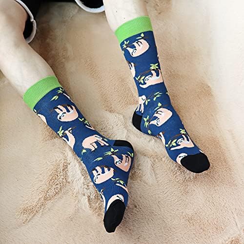 Belloxis Mens Socks 9-11 Multipack Funny Funky Fun Socks Calf Socks Dress Cotton Socks Gifts for Dad Gifts for Him
