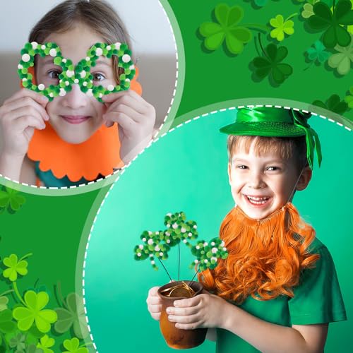 UPINS St. Patrick\'s Day Pom Poms Balls,600 Pieces Green Pom Poms Mixed Sizes Pompoms for Crafts Making DIY Spring St. Patrick\'s Day Party Decorations Supplies (3 Sizes) - Thumbnail 7