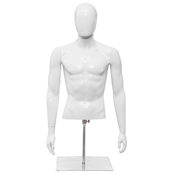 Buy COSTWAY 123cm Male Mannequin Half Body Manikin, Adjustable Height