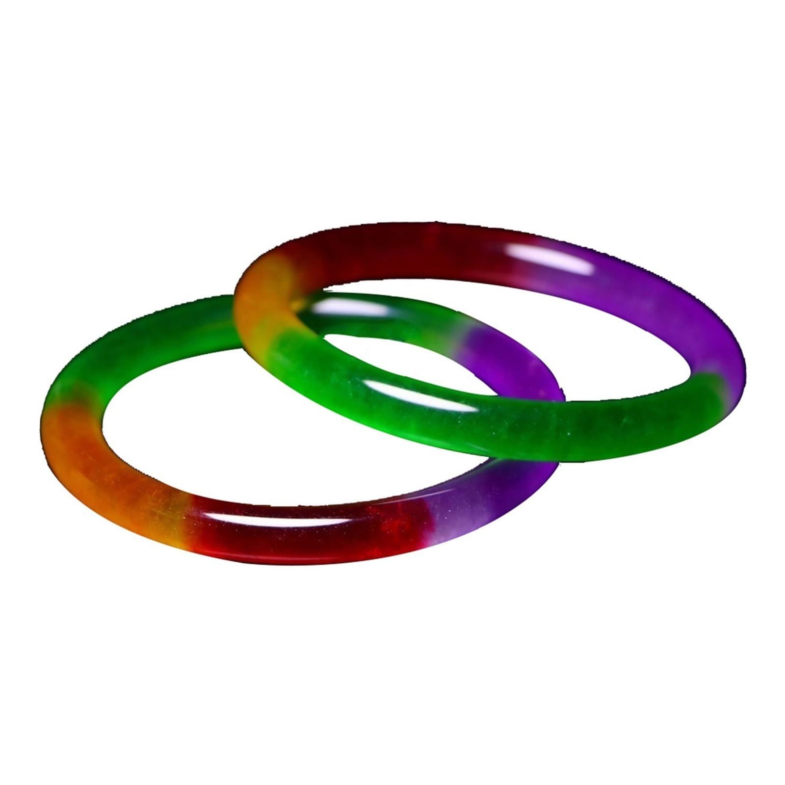 Bracelets joncs en jade femme fleurs flottantes colorées pour style bohème chic