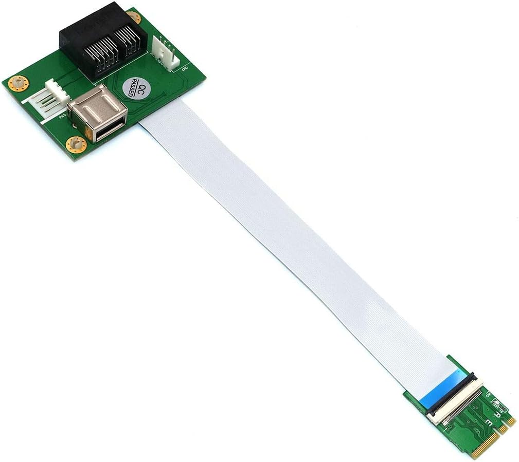 JMT M.2 NGFF Key A/E to PCIE Riser Adapter PCI-E X1 USB 4Pin Power Adapter PCI Express Extension Cable for Computer Full Speed