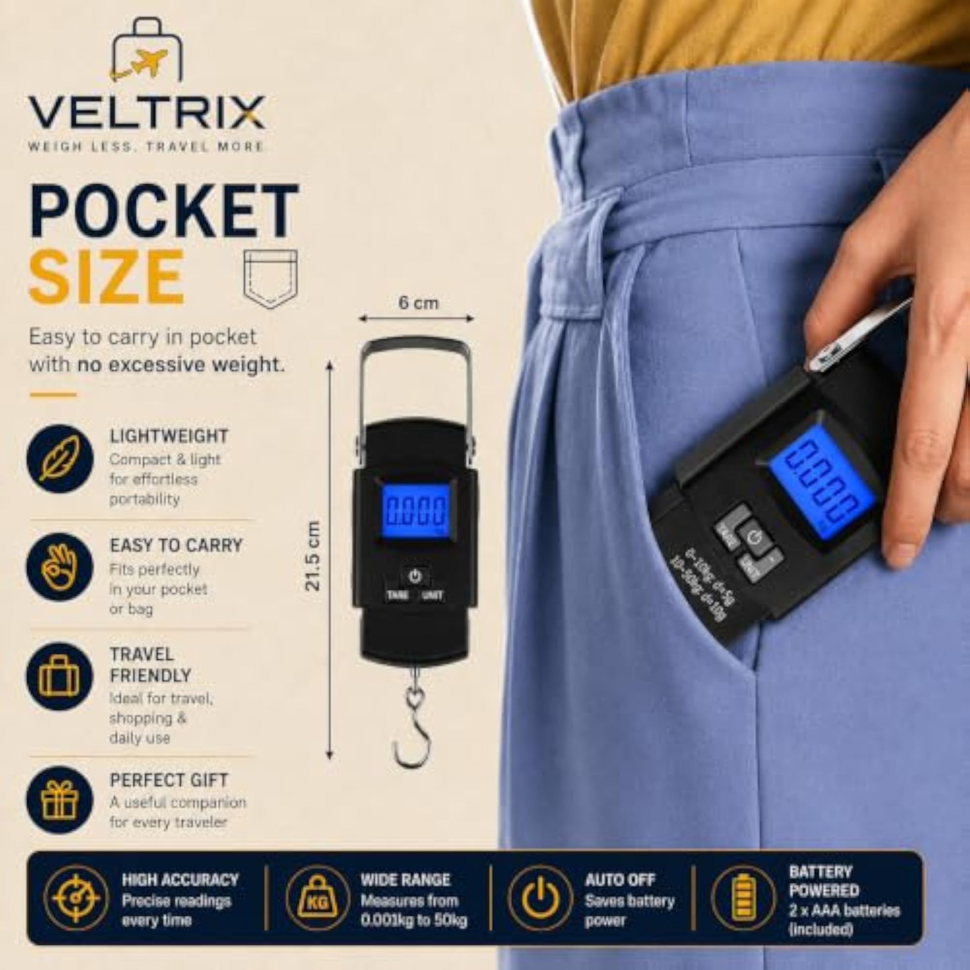 Weight Machine for Luggage, 50kg High Accuracy Sensor