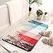 Produktbild Badteppich Rot Blau Grau Badvorleger Flauschig Mikrofaser Badematte rutschfest Duschvorleger Schnelltrocknend Badezimmerteppich Waschbar Badematten Bathroom Mat 40x60cm