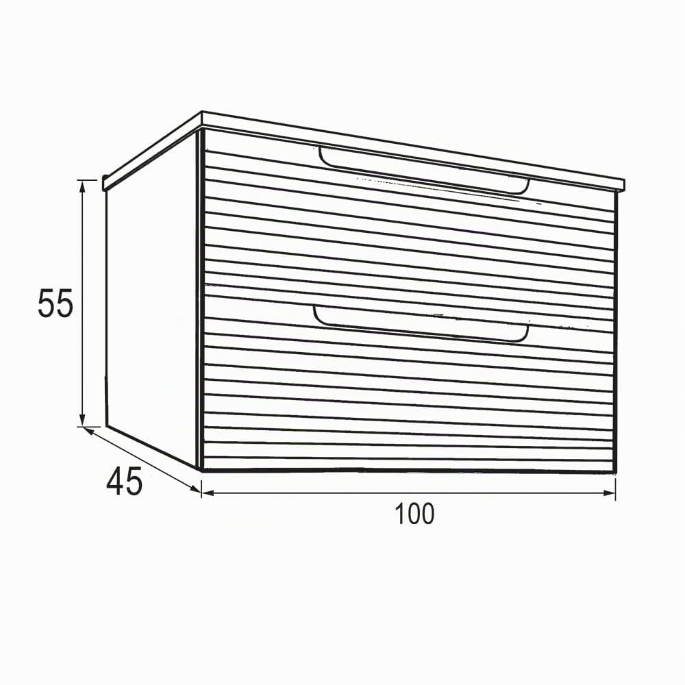 Kibath Mueble de baño con Lavabo Boreal 100x45 cm Acabado Blanco Mate 2 cajones suspendido