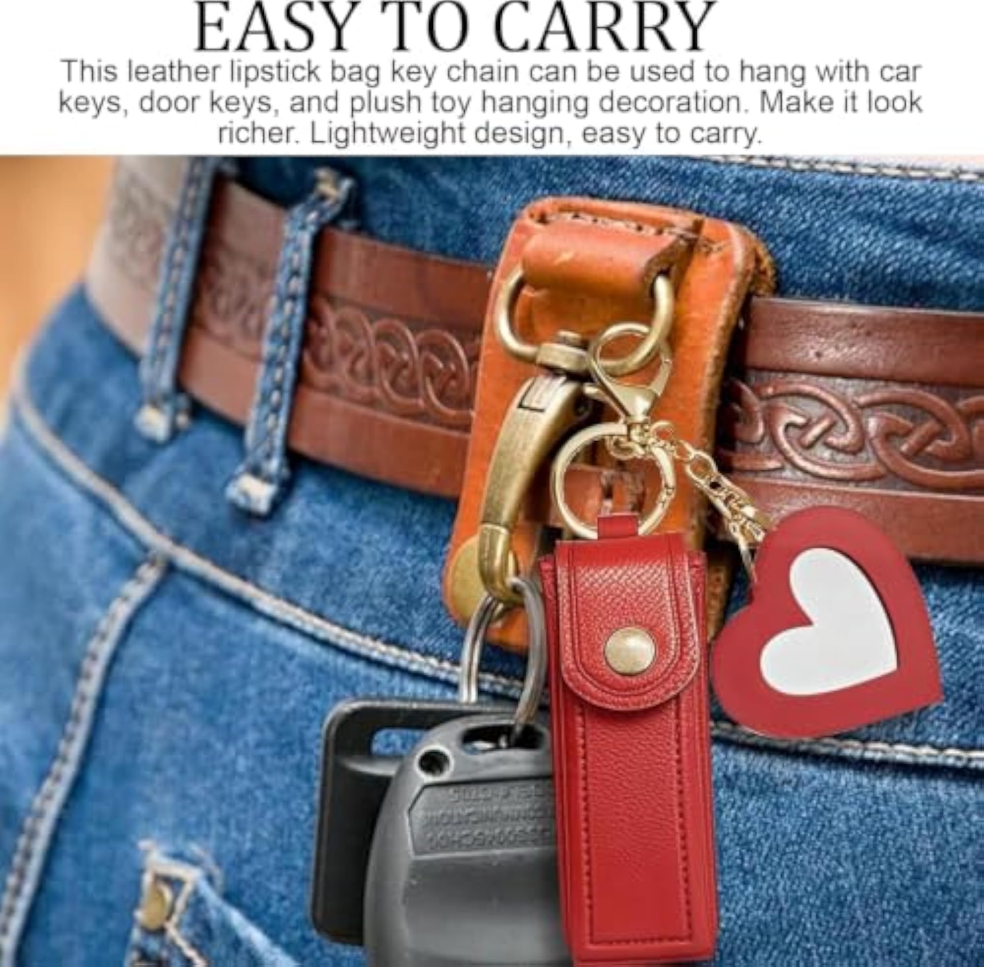 Soft Leather Chapstick Holder with Keychain