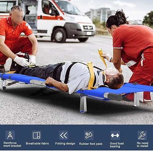 Camilla de primeros auxilios plegable con asas para transferencia de pacientes 7