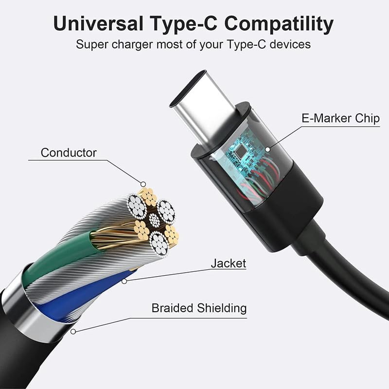 Image of Charger for Dell 65W USB Type C for Dell Latitude 5300 2-in-1 Chromebook, Chromebook 7486,Latitude 5400, Dell Inspiron:5000 Series: Compatible with Inspiron 13 5310,14 5410 2-in-1