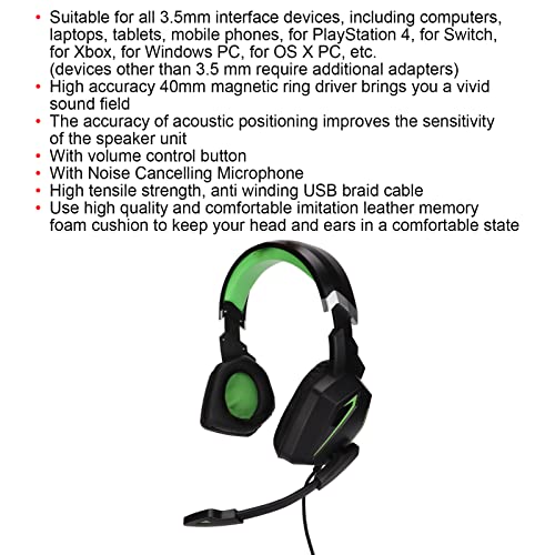 Gaming-over-ear-headset, volumeregeling Game-koptelefoon Comfort Ruisonderdrukking voor PS4 voor computer - Afbeelding 4