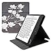 Produktbild kwmobile Schutzhülle kompatibel mit Tolino Epos 2 - Hülle e-Reader mit Schlaufe Ständer - - Magnolien Taupe Weiß Dunkelgrau