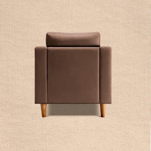 Image of Duroflex Ease Plus - 1 Seater Sofa Set for Living Room | 3 Year Warranty | Premium Wooden Frame Sofa | Anti-Pilling Fabric, Fade & Termite Resistant | Comfortable & Durable Couch - Cocoa Brown