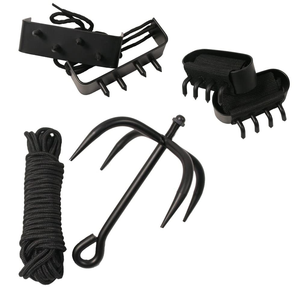 Ace Martial Arts Supply Ninja Grappling Hook, Hand Spike, Foot Spike, Ninja Belt, Tabi Sock, and Combo Set (Hook Hand and Foot Combo)
