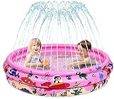 Kiddie Pool Inflatable Kids Sprinkler: Outdoor Splash Sprinkler Pool with Padded Bottom for Kids Toddler Baby - Blow Up Pool Sprinkler Swimming Kiddie Pool for Outside Patio Backyard