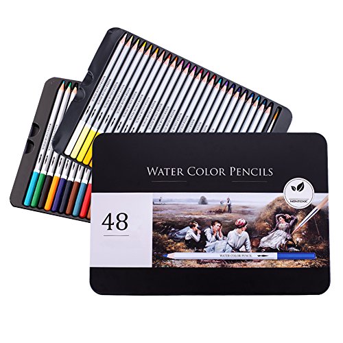 US Sense Colored Pencils with Tin Case-Assorted Colors for Kids Adult Coloring Books Drawing, Writing Sketching ?Set of 48)