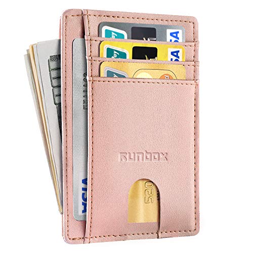 Runbox Minimalist Slim Front Pocket Wallets for Men or Women with RFID Blocking & Genuine Leather