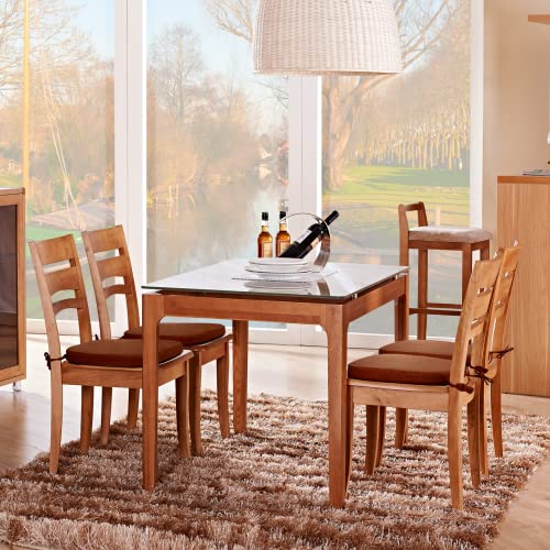 Sinosso 4 Pack 100% Pure Memory Foam Chair Cushions For Dining Chairs, Original Linen 16" U-Shape Comfortable Kitchen Chair Pads, Removable Slip Resistant Seat Cushions (Set Of 4, Dark Brown) #TOP1