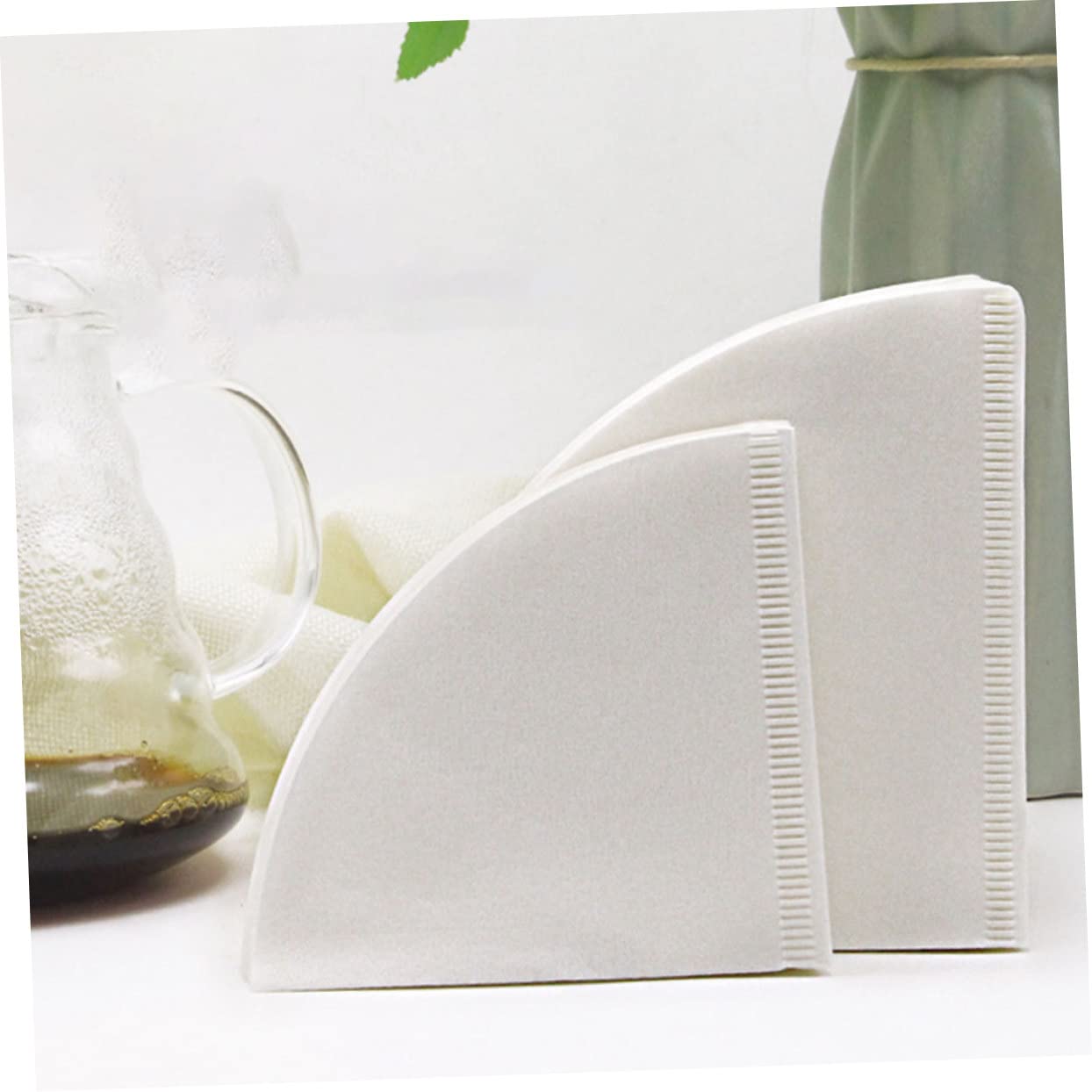 BRIGHTFUFU 50pcs V02 Filter Paper Medium Flow Rate Qualitative Filter Paper Coffee Easy to Hang