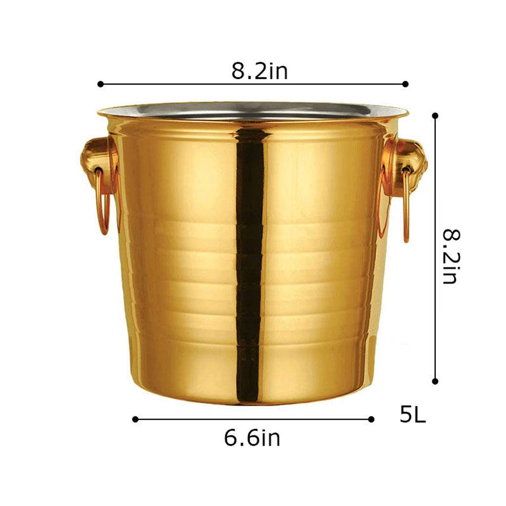 Ice Bucket Verdickter Edelstahl EIS Eimer Tragbarer Eiskübel Hotel Eimer Champagner Eimer Getränk Eimer Party Aktivitäten und Camping Geschirr sektkühler eiseimer (Size : B)