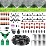 360° Adjustable Irrigation System Kit - 40M/131ft Micro Drip Watering System with Adjustable Nozzle Sprinkler Sprayer and Dripper Automatic for Garden, Greenhouse, Lawn, Patio (159PCS Complete Set)