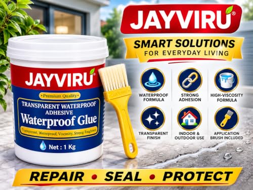Image of Transparent Waterproof Adhesive Glue for Roof Leakage | High Strength Sealant for Bathroom, Tiles, Wall Cracks, Roof & Kitchen | Strong Leak Proof Bonding Glue with Brush (300g)