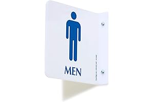 6" x 6" Mens Restroom Sign | Double Sided Acrylic Bathroom Corridor...