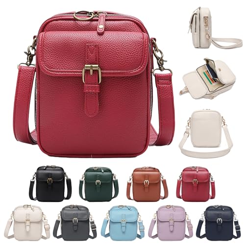 Balconfoster Crossbody Leather Bag, Balconfoster Crossbody Bag RFID, Large Capacity Cross Body Leather Bag