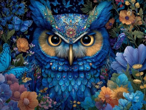 Peinture numéro adulte débutant kit activité manuelle toile décoration hibou