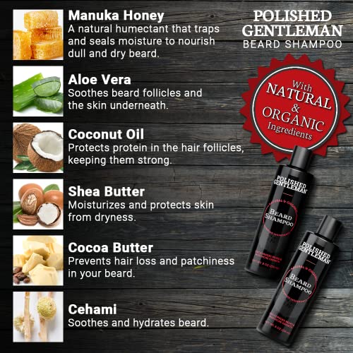 Beard Shampoo And Conditioner For Beard Growth - Beard Wash And Beard Conditioner With Beard Oil For Men - Beard Growth Kit For Beard Care - Beard Softener With Biotin And Tea Tree Oil (8Oz) #TOP2