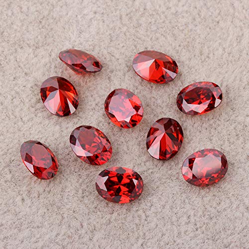 Ximimark 10Pcs Oval Shape Cut Red Ruby Mozambique Loose Gemstone 7X5Mm #TOP1