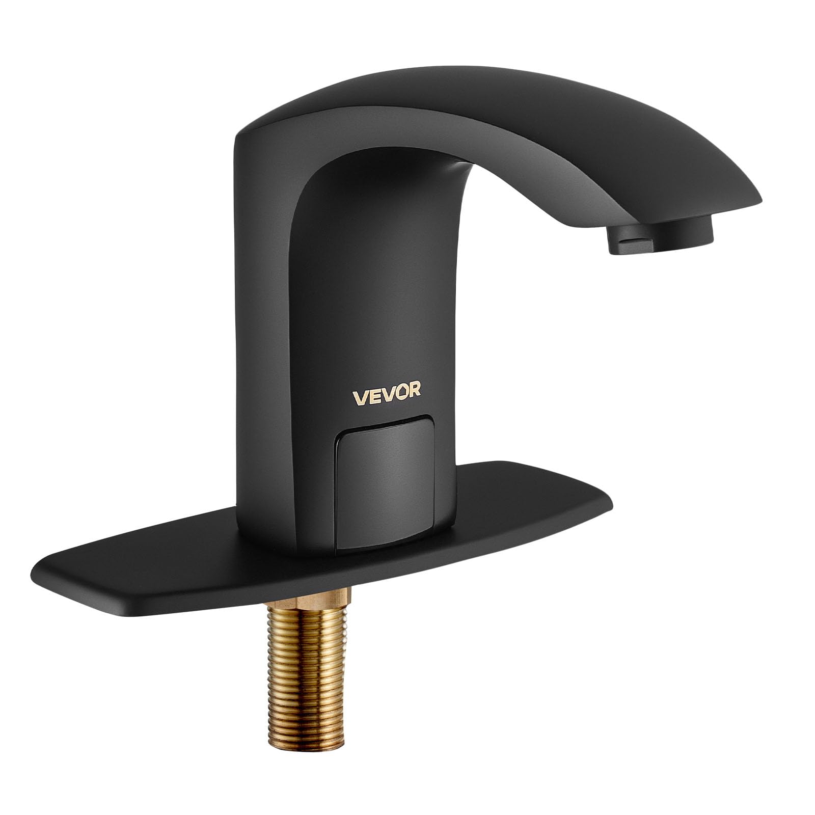 VEVOR Grifo de Lavabo sin Contacto, Grifo Automático para Baño, Alta Resistencia al Agua, con Sensor Manos Libres y Ajustable, Agua Fría/Caliente, a Pilas, Negro Mate, 160 x 45 x 130 mm, 7,6 L/min