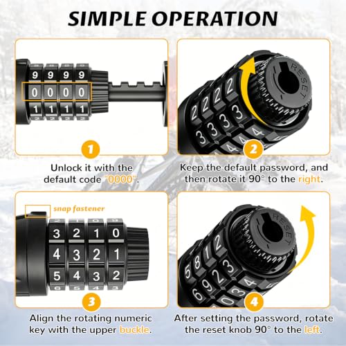 6FT Resettable Combination Cable Lock