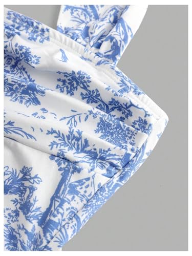 GORGLITTER Girl's Floral Bodycon Midi Dress Boho Ruched Halter Split Thigh Summer Dresses 8-12Y4