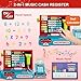 Wee Wonders 63PCS Cash Register for Kids, Kids Cash Register with Real Calculator, Pretend Play Store with Music/Motorized Conveyor/Play Money/Food Toys, Learning Toys for Boys Girls 3+, Red