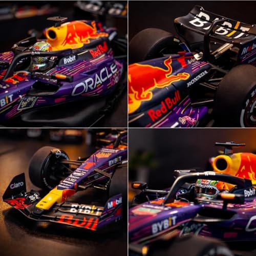 Image of PLUSPOINT 1:43 Scale 2023 RB19#1 Racing Diecast Model Car, Purple Black Alloy Metal Collectible Vehicle with Smooth Rolling Wheels for Display Collectors