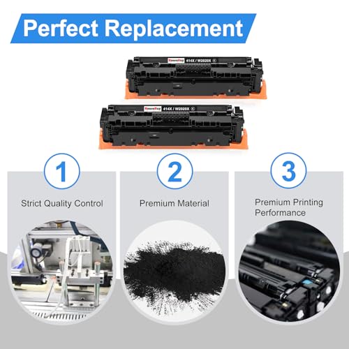 Pack 2 toners noirs 414X W2020X pour l'impression de vos rapports professionnels - 5