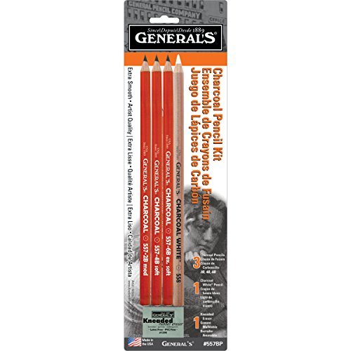 General Pencil Houtskool Potlood Kit W/Eraser 557BP