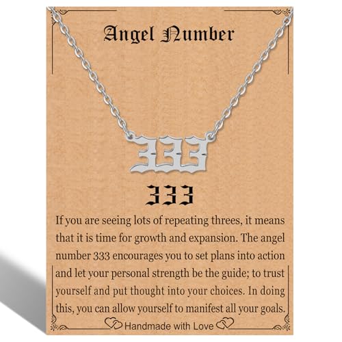 Collier 333 en argent pour femme avec pendentif de numérologie
