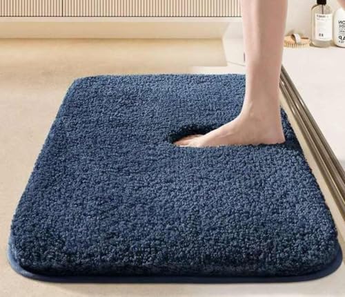 Image of HOWNICE Decore Microfiber Door Mats for Home Entrance Living Room | Anti Skid Doormats for Bathroom Entrance and Bedrooms | Main Door Mats for Entrance Mat Office (Blue Mat, Medium)