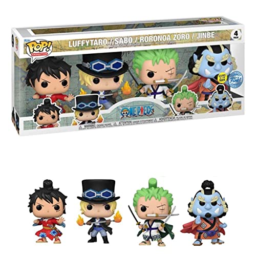Funko Pop! Animation: One Piece - Monkey D. Luffy - 4 Pack - Brilla en la Oscuridad- Figura de Vinilo Coleccionable - Idea de Regalo - Mercancia Oficial - Juguetes para Niños y Adultos